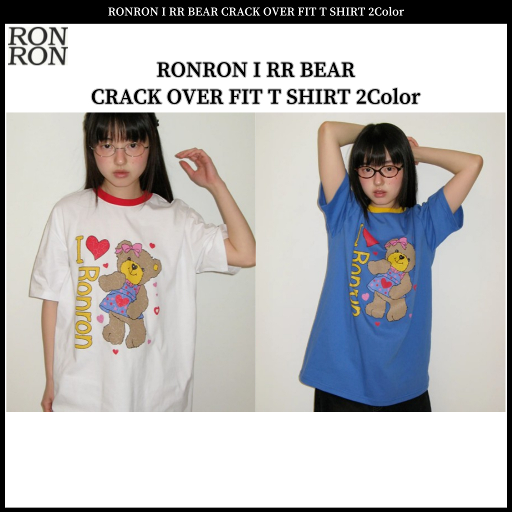RONRON I RR BEAR CRACK OVER FIT เสื้อยืด 2 สี