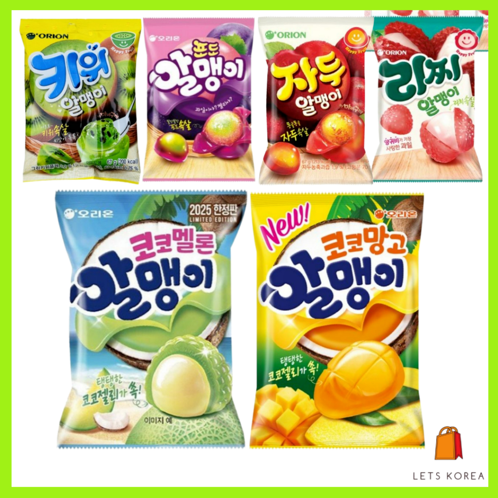 [K-Food] ORION Real Fruit Jelly ALMAENGI - Grape Plum Kiwi Lychee Cocomelon Cocomelon Cocomango