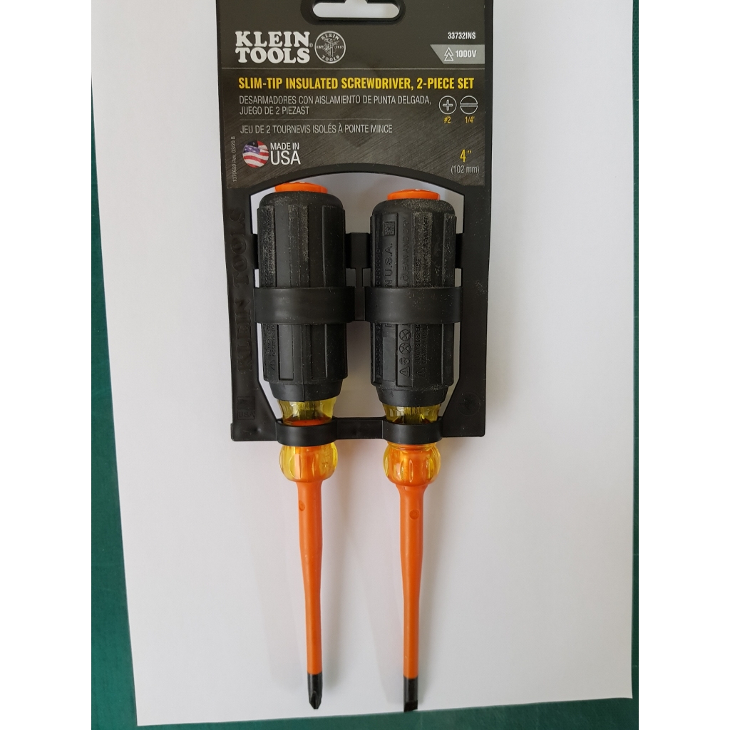 Klein Tools ชุดไขควงหุ้มฉนวนแบบสวม 2 ชิ้น [33732INS]