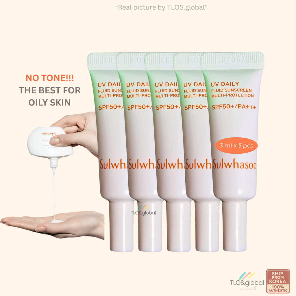 3ml x 5 / 10 tubes (15ml / 30ml Toltal) [Sulwhasoo] UV Daily Fluid Sunscreen SPF50