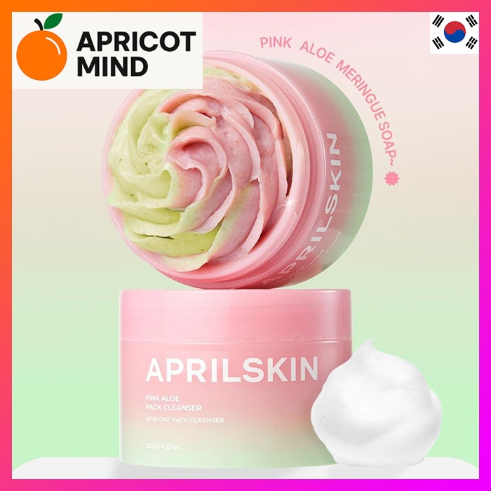 [APRILSKIN]น้ํายาทําความสะอาดแพ็กว่านหางจระเข้สีชมพู 120g Korea Delivery