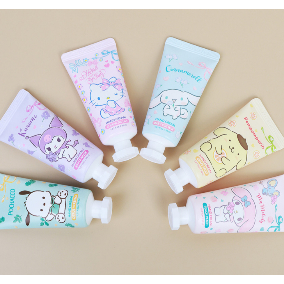 [ส่งตรงจากเกาหลี] Sanrio แฮนด์ครีม ให้ความชุ่มชื้น แบบพกพา My Melody Kuromi Cinnamoroll