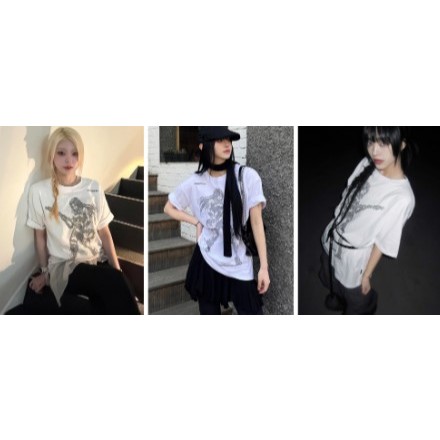 เสื้อยืด Oddstudio Pixel Rock Star Graphic Overfit จัดส่งจากเกาหลี