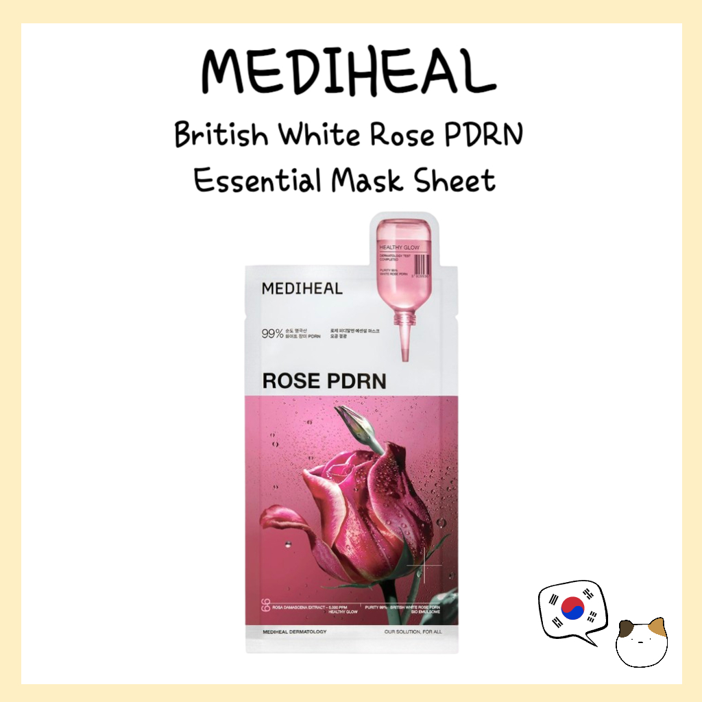MEDIHEAL British White Rose PDRN Essential Mask Sheet - จัดส่งจากเกาหลี #glowSkin #slowAging