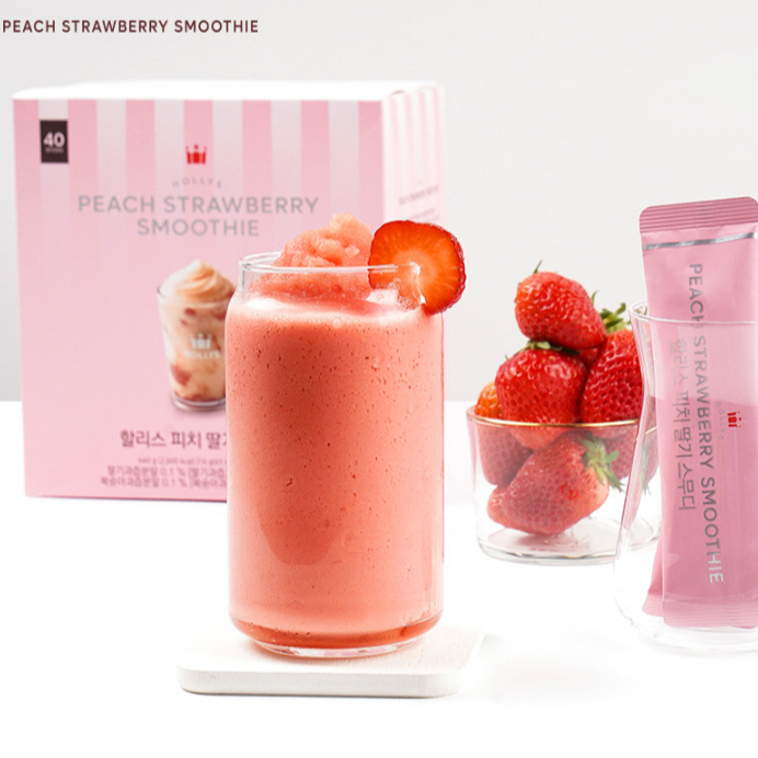 [Hollys] Peach & Strawberry Smoothie Powder Stick (16g x 40 แท่ง)