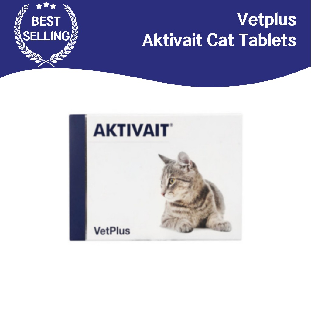 Vetplus Aktivait Cat 60เม็ด brain Antioxidant สุขภาพสมองแมว สารต้านอนุมูลอิสระ รองรับความรู้ความเข้า