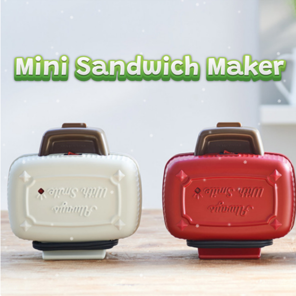 [RECOLTE] เครื่องทําแซนวิชขนาดเล็ก Toast Breakfast Snack Brunch Toaster Camping (สีแดง | ครีมไวท์)