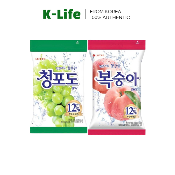 Lotte Fruit Candy 153gGreen Grape / Peach ของว่างเกาหลี Candy
