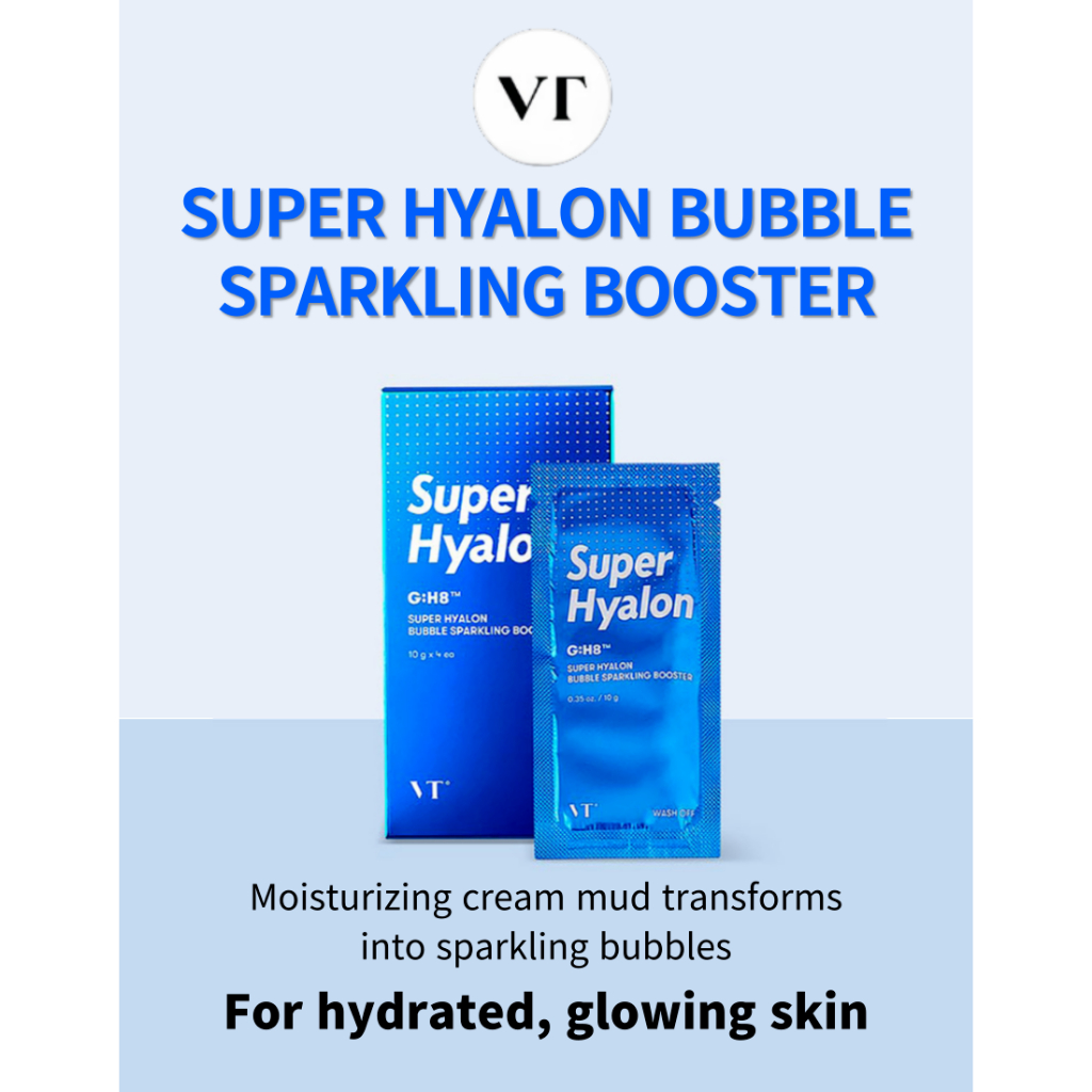 [VT X ไดโซะ]SUPER HYALON BUBBLE SPARKLING BOOSTER MUD MASK PACK