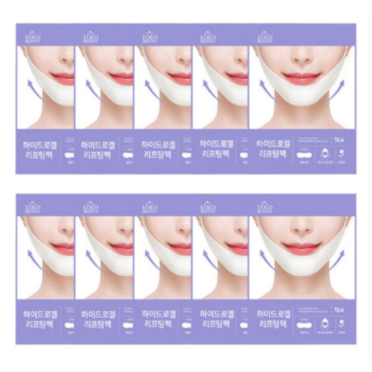 [LoloSkinny] Hydrogel V-Line Lifting Mask – 10 แผ่น | เดลี่คอลลาเจน Jawline Care