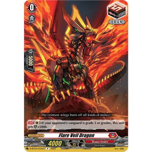 การ์ดแวนการ์ดภาษาอังกฤษ Flare Veil Dragon D-BT04/034EN - R - Awakening of Chakrabarthi (D-BT04)