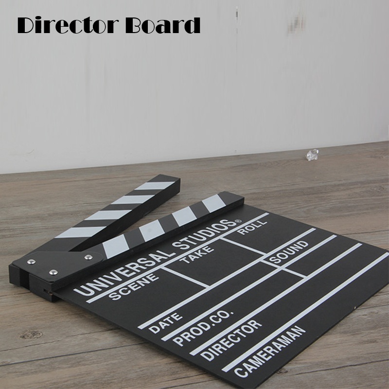 Professional สีดําสีฟิล์มทีวีภาพยนตร์อะคริลิค Clapperboard Director Clapper Board Slate专导业打卡板黑白色