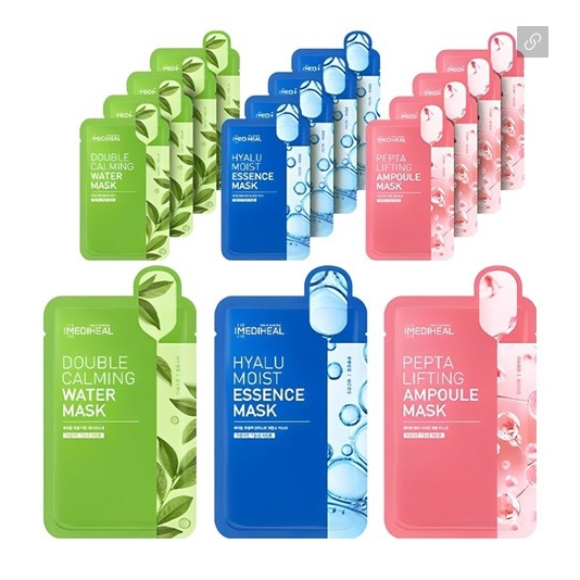 MEDIHEAL [Medicheal]Double Calming Water Mask 5p + Hyalu Moist Essence Mask 5p + Pepta Lifting Ampou