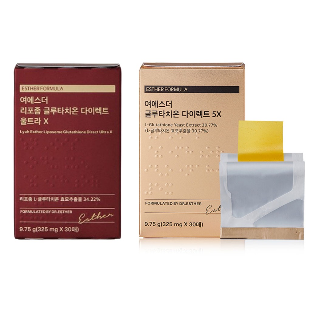 [Esther formula] กลูตาไธโอน โดยตรง ฟิล์ม 5X 1 กล่อง (30 แผ่น) อาหารเสริมสุขภาพ อาหารเกาหลี ผลิตภัณฑ์