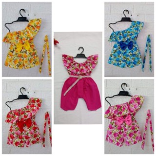 [พร้อมส่ง] ชุดลายดอก ชุดไทยประยุกต์เด็กผู้หญิง เซ็ต 2 ชิ้น (…