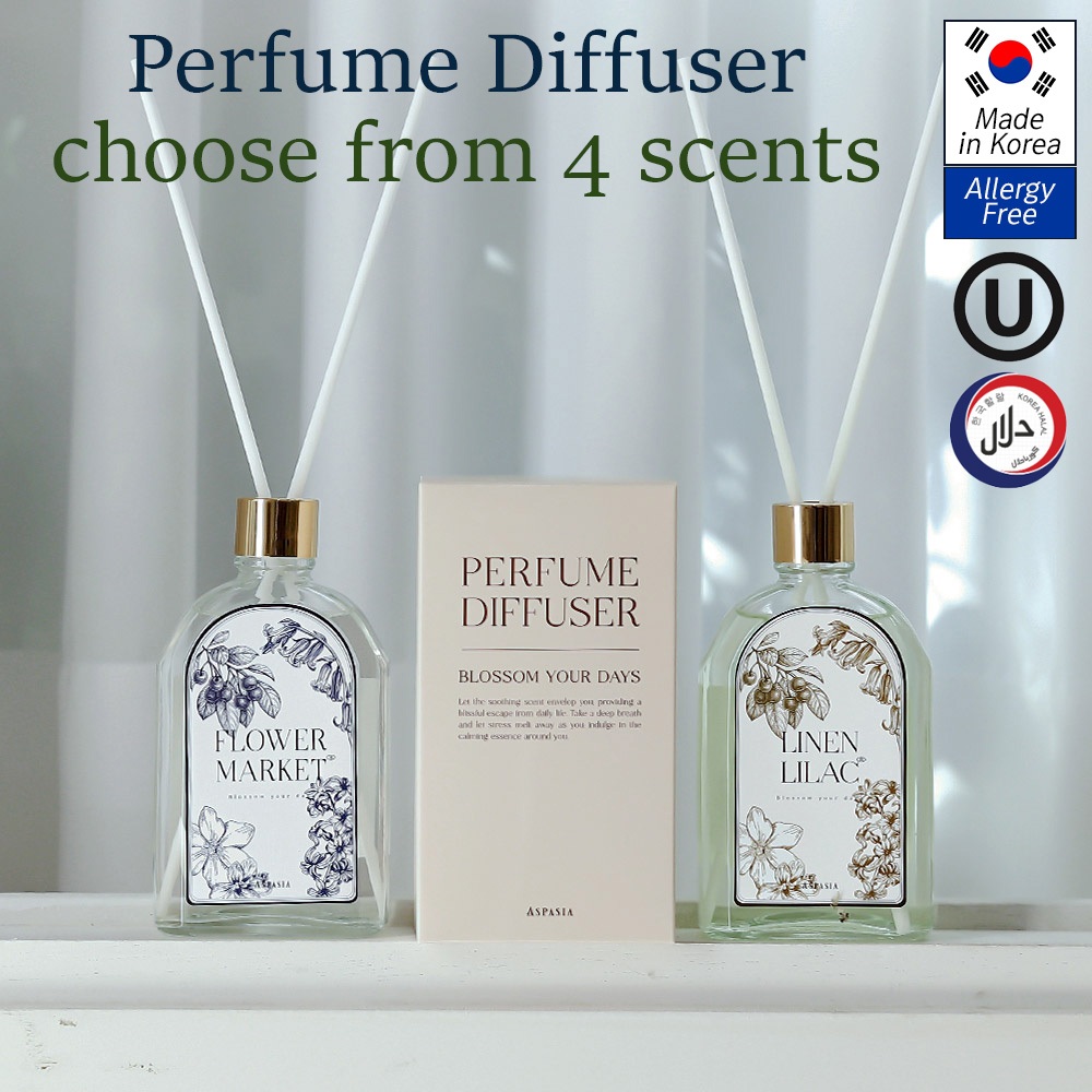 Aspasia Best scents Perfume Diffser 200ml / 4 กลิ่น / เบสวีแกนบริสุทธิ์และสะอาด
