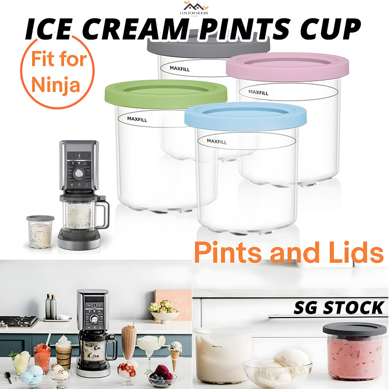 {SG} Ice Cream Pints Cup For Ninja Ice Cream Maker Cups Ice Cream Pints Containers Ice Cream Cup Ice