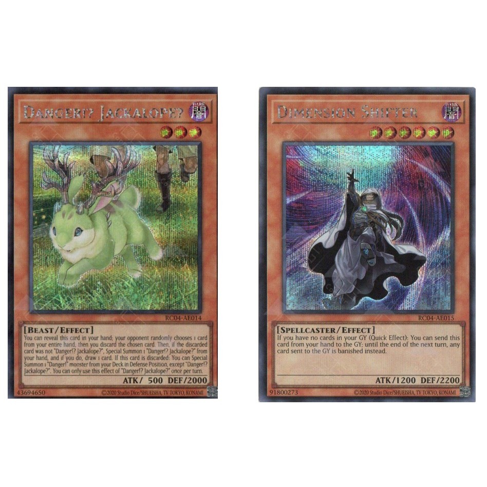 Yugioh Asian English Card Danger!? แจ็คตาโลปี้? RC04-AE014 (SER) / Dimension Shifter RC04-AE015 (SER