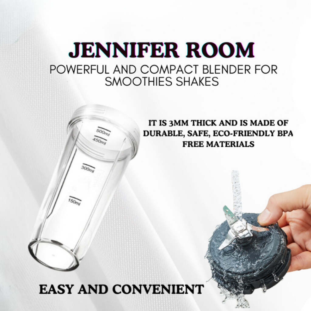 เครื่องปั่น Jennifer Room Work it มี 2 แบบ เครื่องปั่นทรงพลังและกะทัดรัดสําหรับสมูทตี้เชค (ข้าวโอ๊ต) | ขาว) - รูปที่ 6