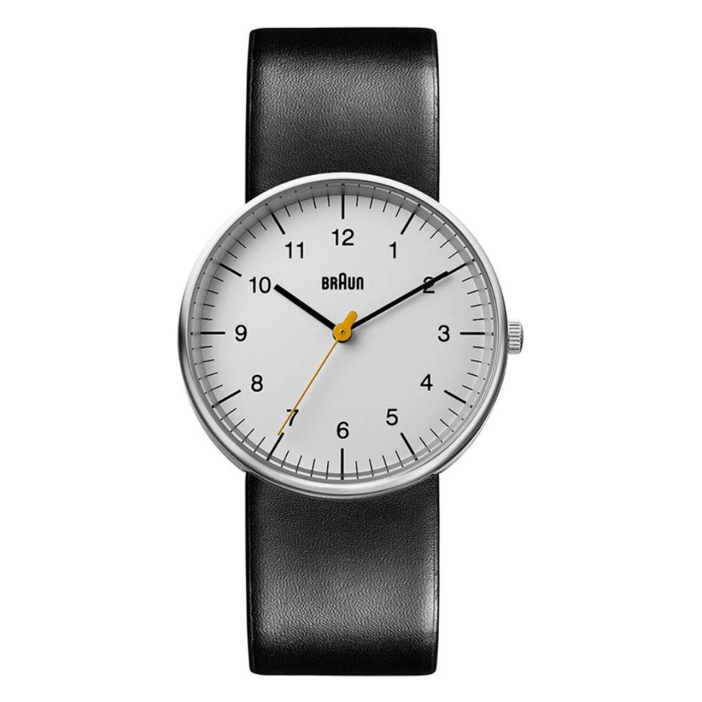 BRAUN Mens Quartz Watch Black Strap White Face Stainless Steel Case BN0021BKG จากโซล เกาหลี