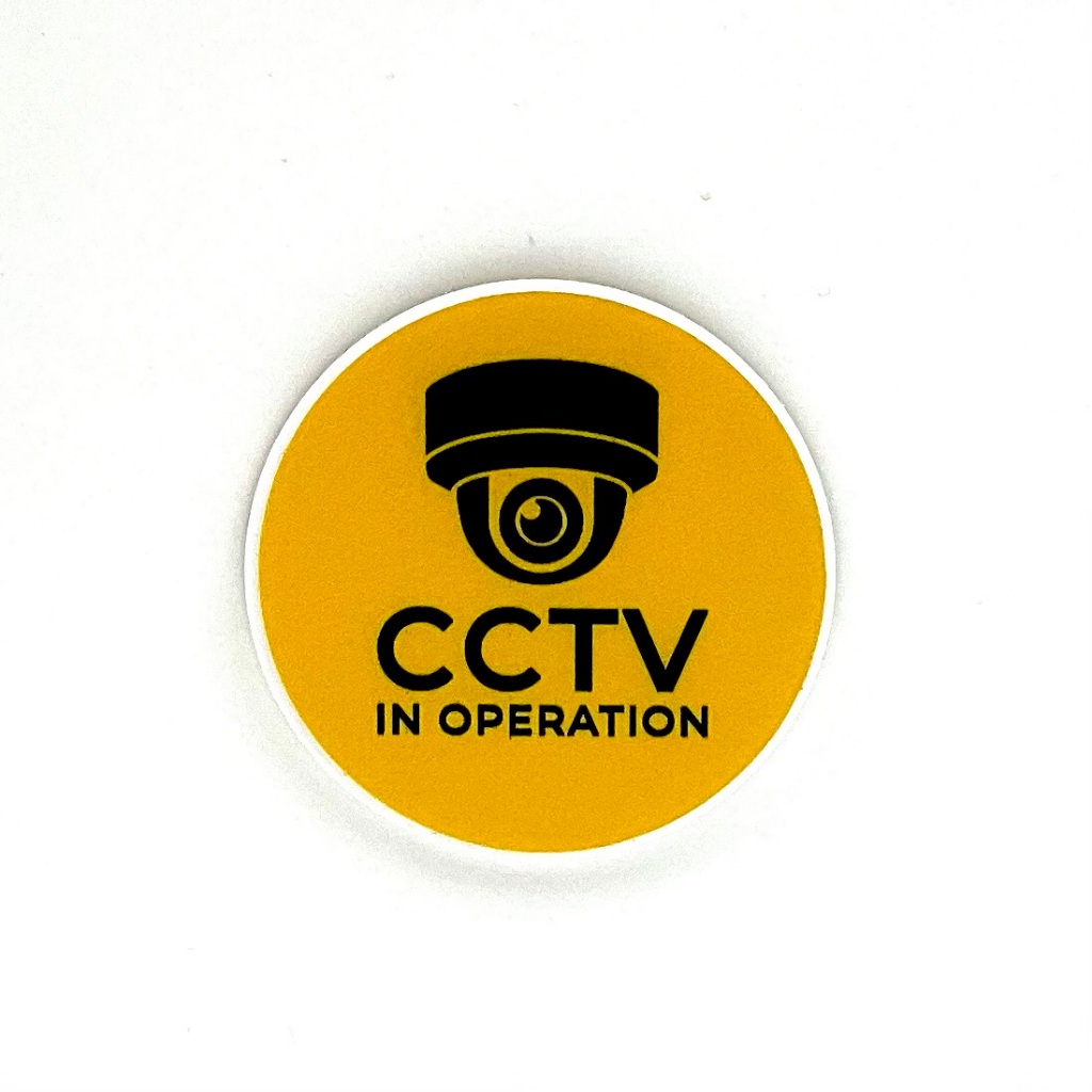 CCTV IN OPERATION SIGNAGE 50mm( เส้นผ่านศูนย์กลาง ) ป้ายเตือน, ป้ายป้องกันและป้าย NOTICE