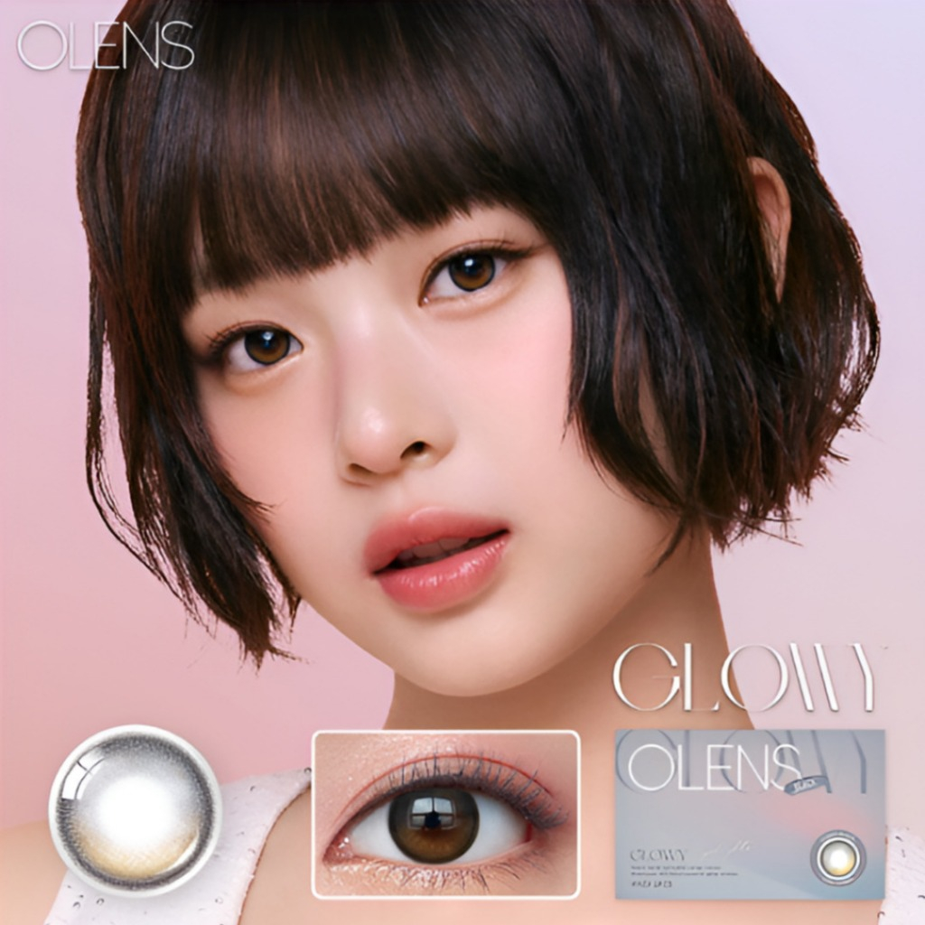 OLENS GLOWY Black Month – 1 สี  | คอนแทคเลนส์สีสีดํา GLOWY รายเดือน K-Beauty 2p 1 กล่อง