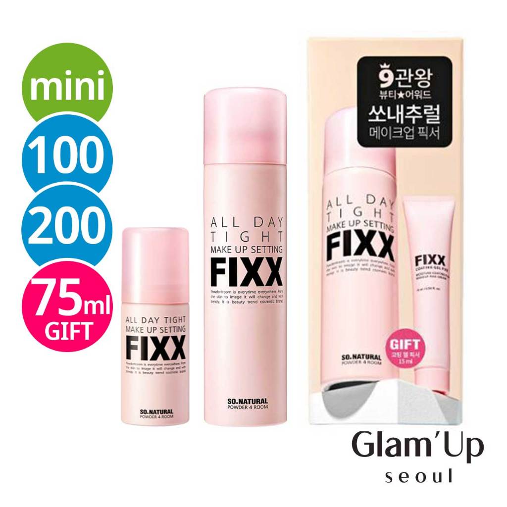 [So Natural] (Event) All Day Tight Make Up Setting Fixx Makeup Fixer 35ml 75ml 100ml 200ml Finishing Spray Olive Young