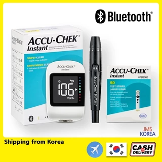 Accu-Chck Instant Glucose Monitor + 10 แถบทดสอบ + อุปกรณ์ Lancet + ชุด Lancets Glucometer 10 ชิ้นพร้อมของขวัญฟรี
