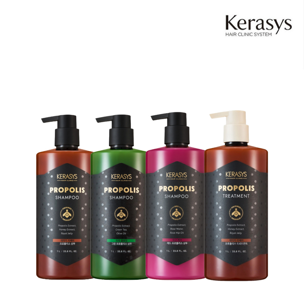 [Kerasys] Propolis Shampoo & Treatment 1L – Hair Repair, Shine & Scalp Care