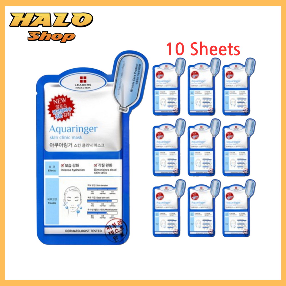 [ผู้นํา] Insolution Aquaringer Skin Clinic Mask 10 แผ่น / สําหรับผิวแห้งและแพ้ง่าย