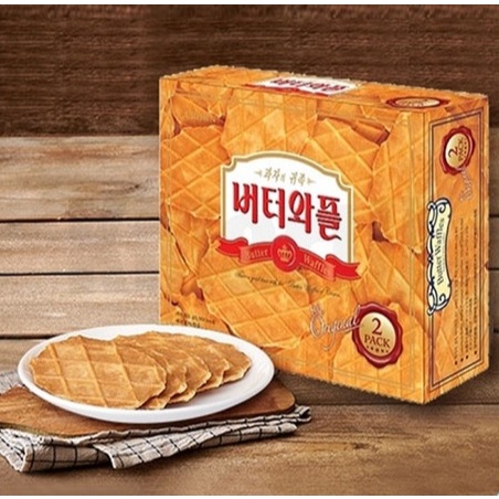 [Crown] Korean Butter Waffle Biscuit 316g – ของว่างกรอบคลาสสิค รสเนยเข้มข้น