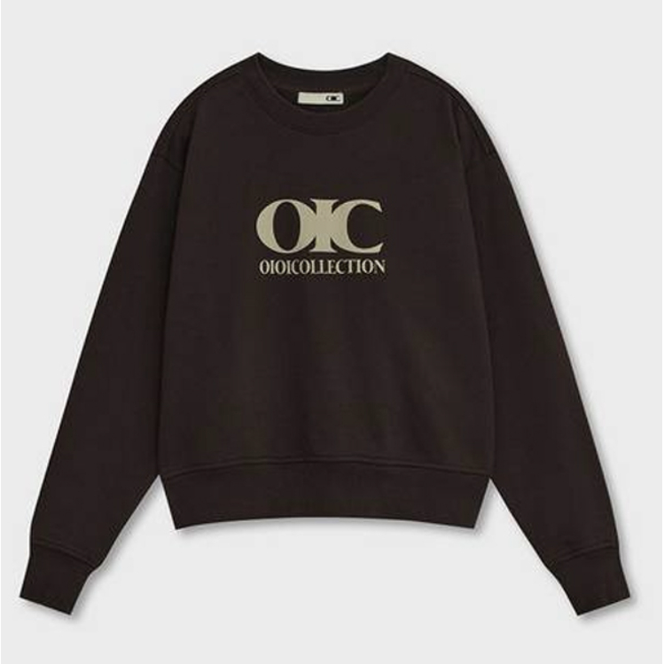 Oioi COLLECTION เสื้อสเวตเตอร์ผู้หญิงซิกเนเจอร์ใหม่ (สีน้ําตาล)