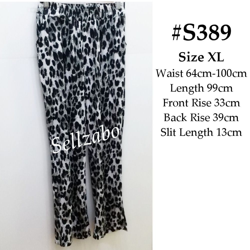 S389 LADIES LEOPARD PRINT LONG PANTS SIZE XL VIU