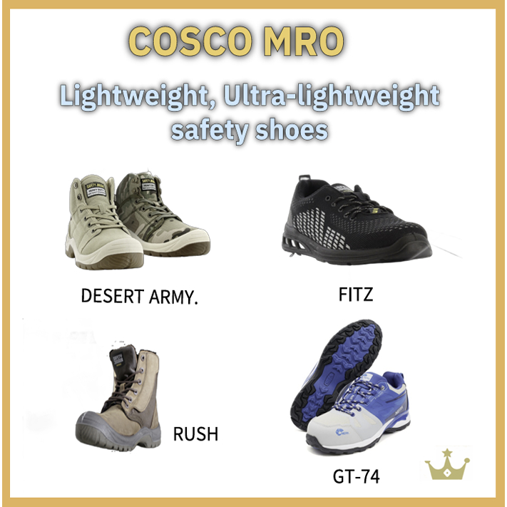 [COSCO Mro] รองเท้าเซฟตี้น้ําหนักเบาน้ําหนักเบาน้ําหนักเบาน้ําหนักเบาเป็นพิเศษกองทัพก่อสร้างที่แข็งแ