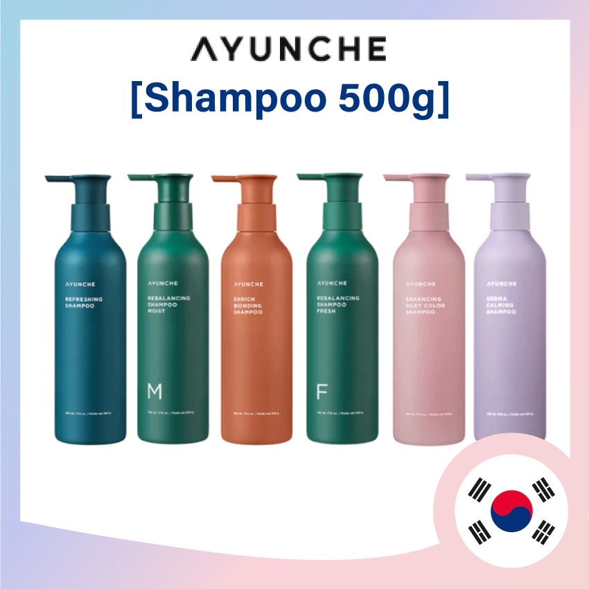 Ayunche แชมพูสระผม 500g 6 ชนิด Enrich Bonding / Refreshing / Rebalance fresh,moist / Inhancing Silky