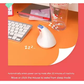 Sanrio เมาส์ไร้สายเงียบแนวตั้ง 2.4Ghz ของแท้ Hello Kitty Pochaco Kuromi Silent click