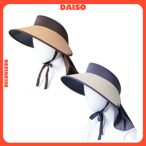 [UPF 50+ UV Protection] หมวกกันแดดปีกกว้างพร้อมพนังคอ – สีเทา / ดํา