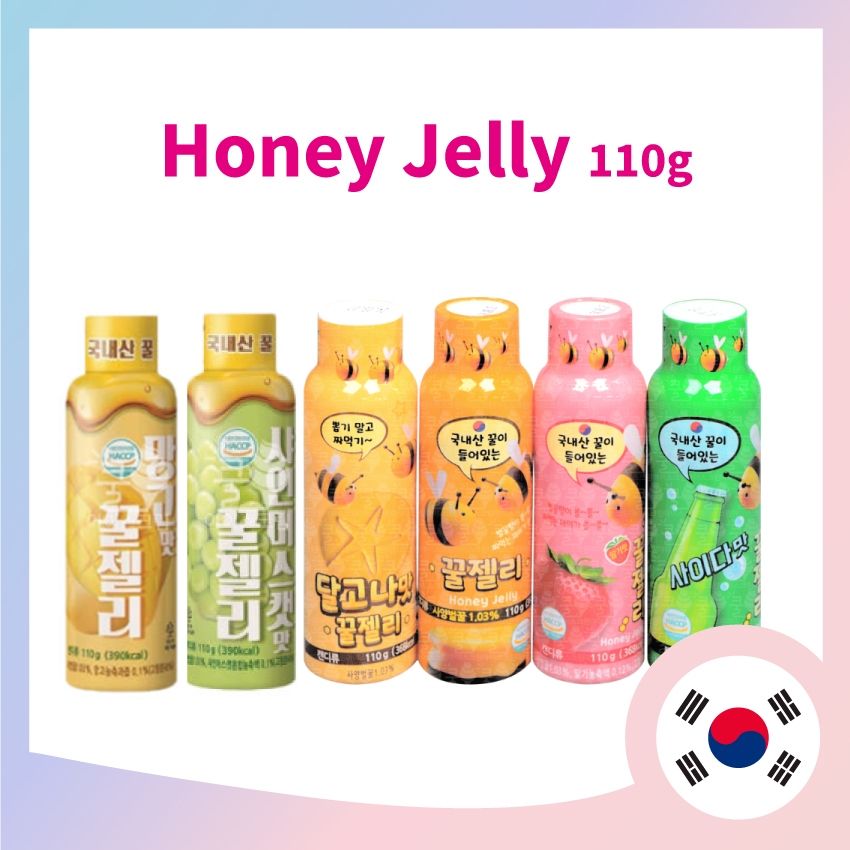 Honey Jelly 110g 6 รสชาติ (แบบหลอด) - Original / Strawberry / Sprite / Dalgona / Mango / Shine Muscat/ Made in Korea