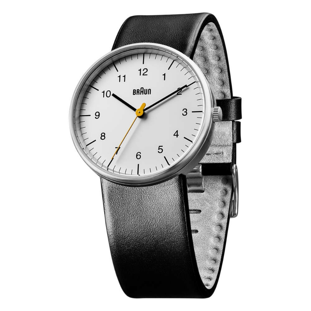 BRAUN Mens Quartz Watch Black Strap White Face Stainless Steel Case BN0021BKG / from Seoul, Korea
