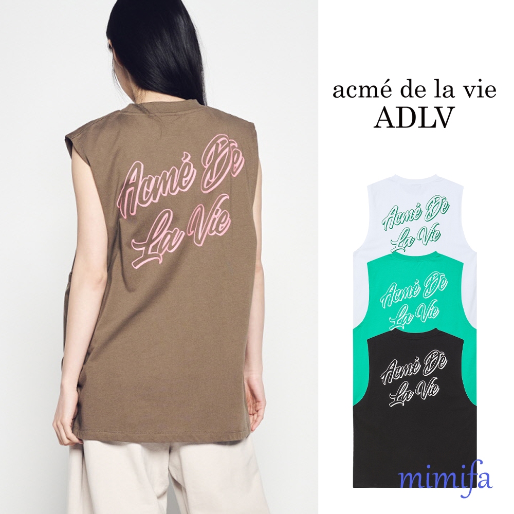 [acme de la vie ADLV] SCRIPT LOGO OUTLINE SLEEVELESS
