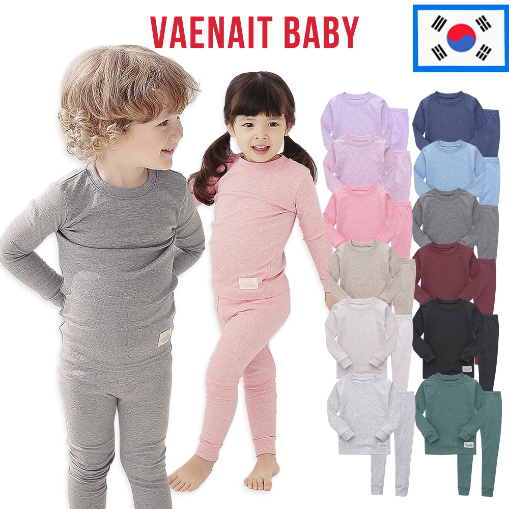 [VAENAIT Baby KOREA] 12M-12Y เด็กวัยหัดเดินเด็ก Super Soft น้ําหนักเบา Modal Cotton Melange ชุดนอนชุด