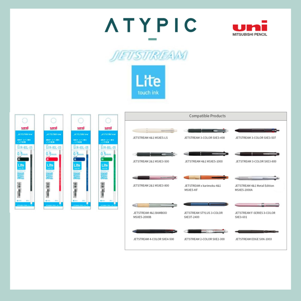 Uni Jetstream Lite Touch Ink Refill สําหรับหัวปากกาหลากสี 0.5mm