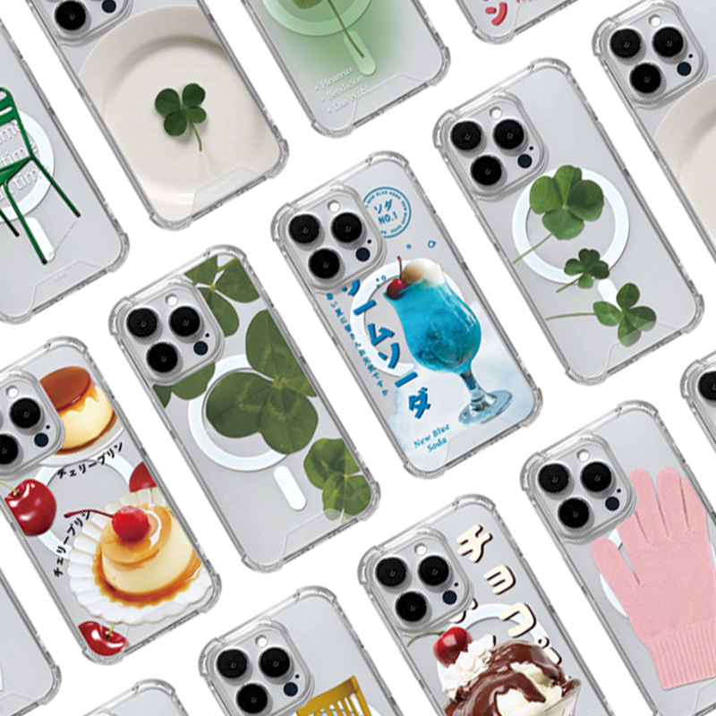 เคสโทรศัพท์เกาหลี Magnetic Clear Bumper Hard Jelly ออกแบบน่ารักเข้ากันได้สําหรับ iPhone pro max mini plus