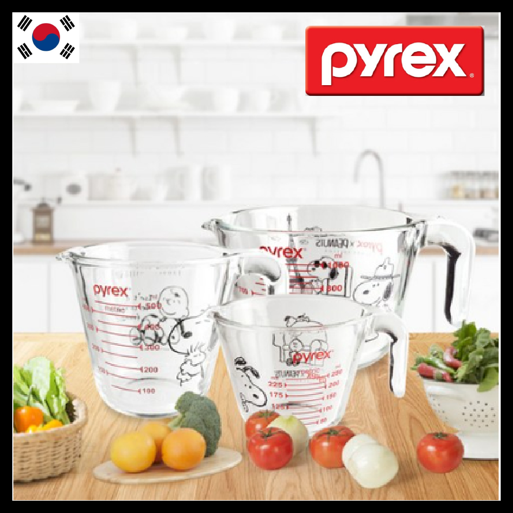 [ PYREX ] ถ้วยตวงแก้วทนความร้อน Snoopy Edition, 250ml 500ml 1000ml