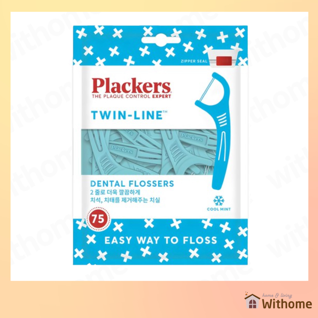[Plackers] ไหมขัดฟันทวินไลน์ 75ชิ้น
