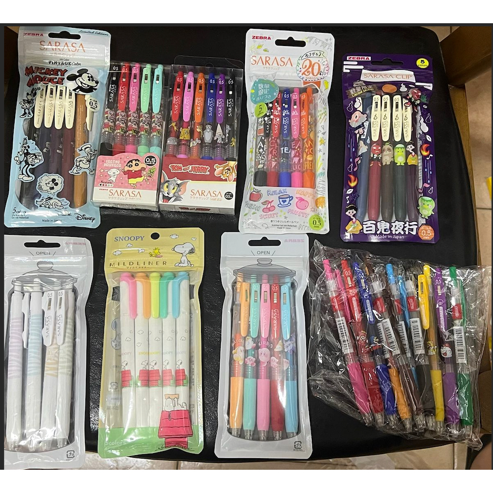 Zebra Sarasa Assorted Limited Edition Cryon Shin Chan, Nintendo, Kirby,
