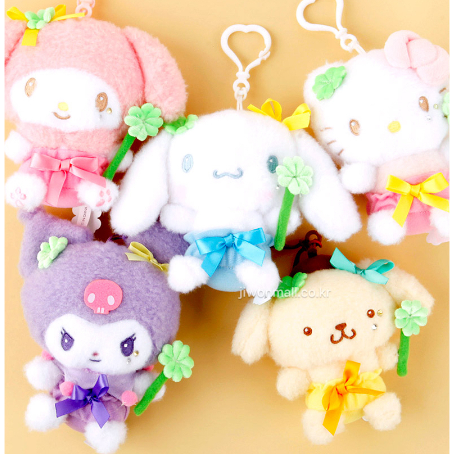 [Sanrio] 2025 ใหม่ 13 ซม.Four-leaf Clover พวงกุญแจตุ๊กตากระเป๋าพวงกุญแจ Kuromi Silver พวงกุญแจ Cinnamoroll กระเป๋าพวงกุญแจพวงกุญแจ