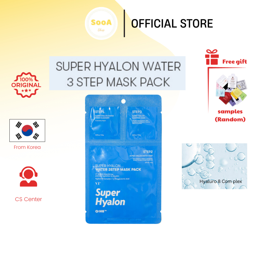 Vt Super Hyalon Water 3 Step Mask Pack