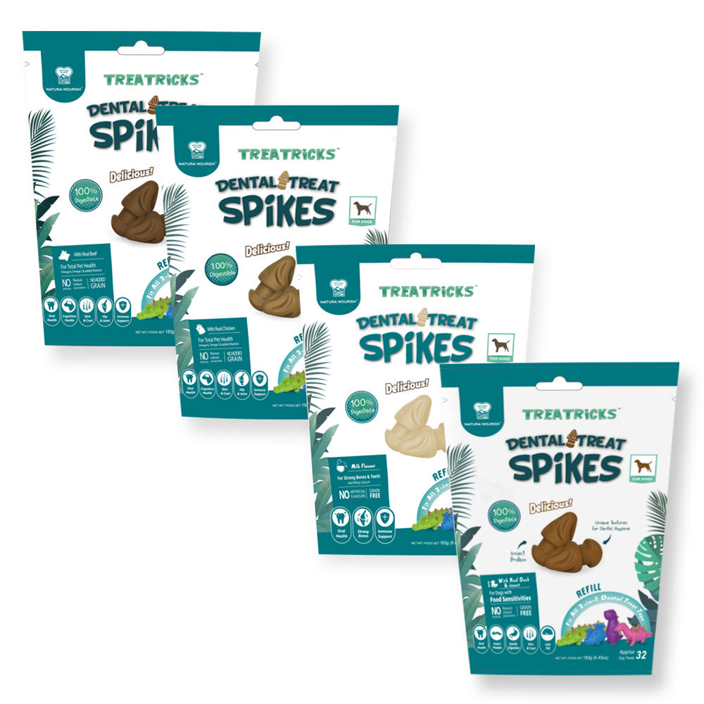 [Natura Nourish] TREATRICKS Dental Treat Spikes Dog Toy Refills for Dogs 183g(32p)