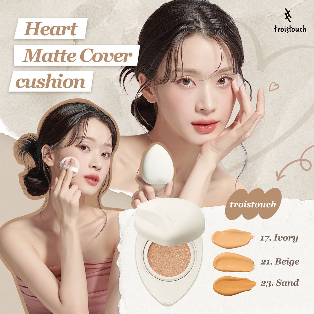[TROISTOUCH] Heart Cover Cushion Foundation Matte Aqua Glow คูชั่น คุชชั่น คุชชั่นรองพื้น - รูปที่ 2